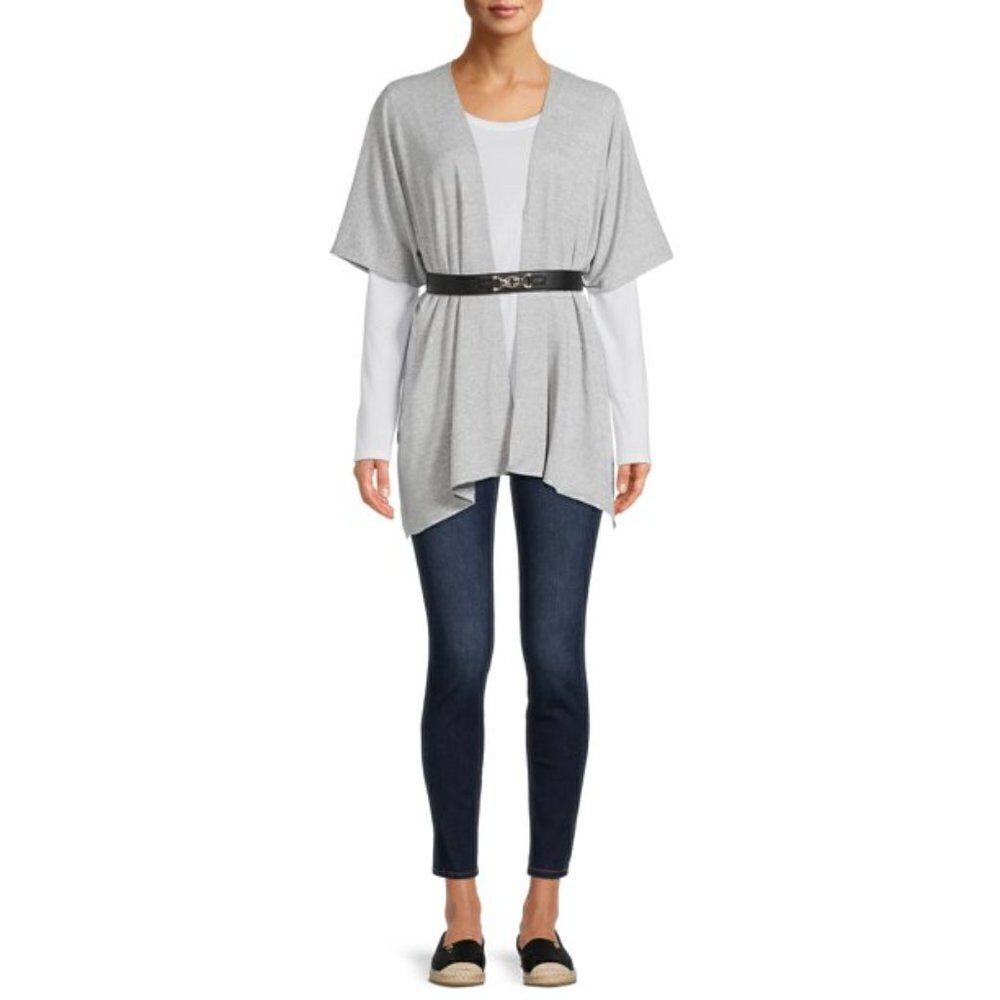 Women's Gray Multi Wear Wrap - Picture 3 of 7